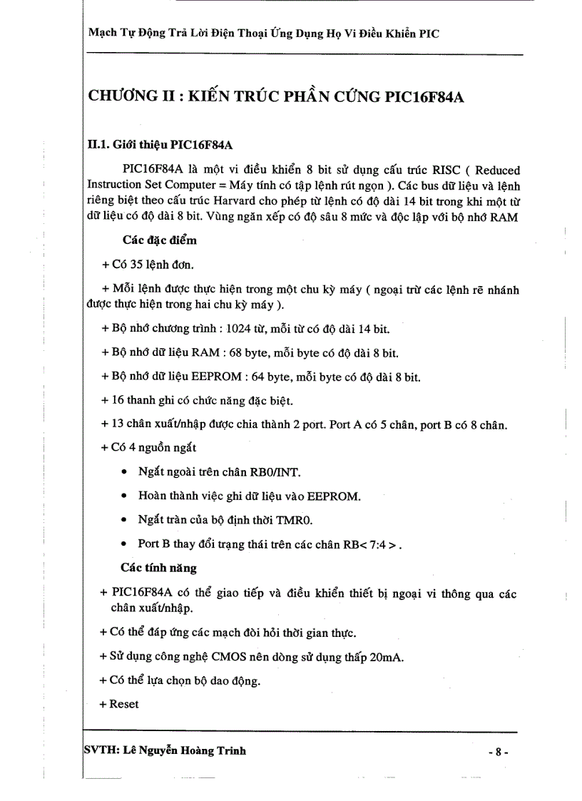 image for page Mạch tự động trả lời điện thoại ứng dụng vi điều khiển PIC