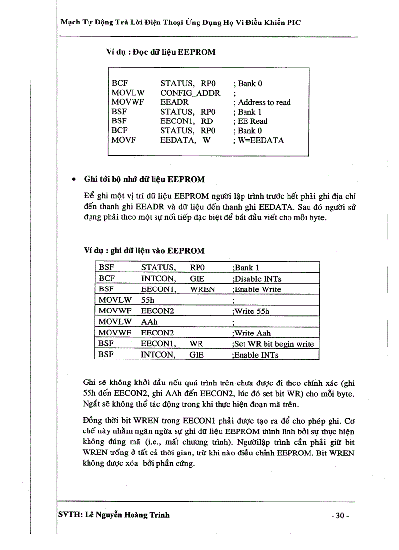 image for page Mạch tự động trả lời điện thoại ứng dụng vi điều khiển PIC
