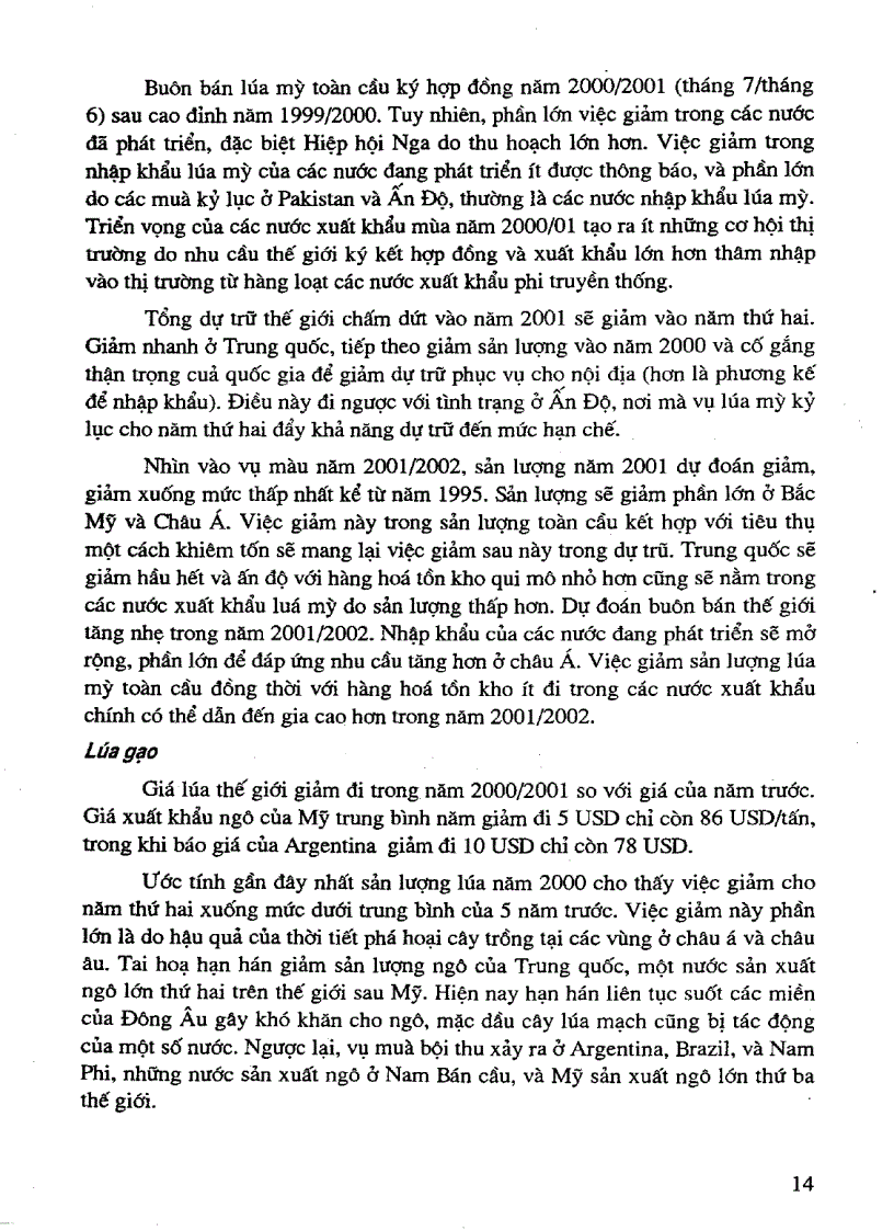 image for page Nghiên cứu tình hình xuất nhập khẩu và giá cả một số nông sản chính trên thị trường thế giới