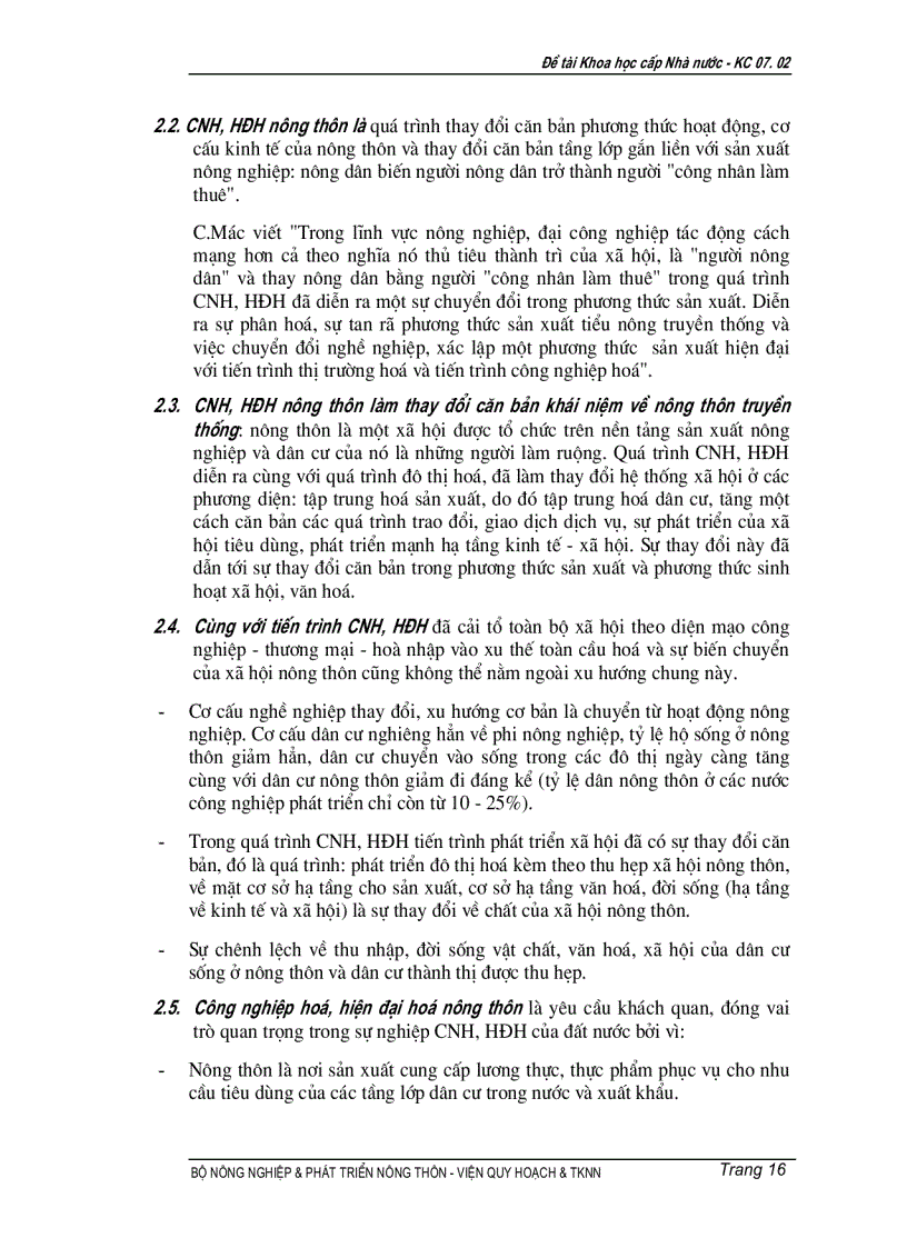 image for page Nghiên cứu cơ sở khoa học để xây dựng tiêu chí bước đi cơ chế chính sách trong quá trình công nghiệp hóa hiện đại hóa nông nghiệp nông thôn