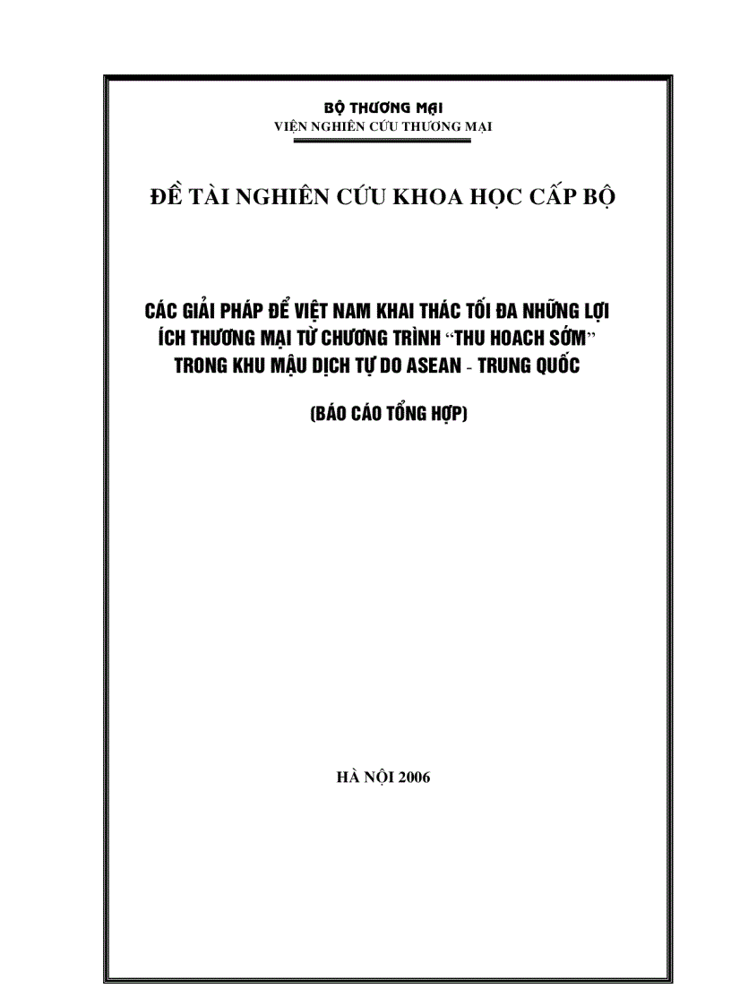 image for page Các giải pháp để việt nam khai thác tối đa những lợi ích thương mại từ chương trình thu hoach sớm trong khu mậu dịch tự do asean trung quốc