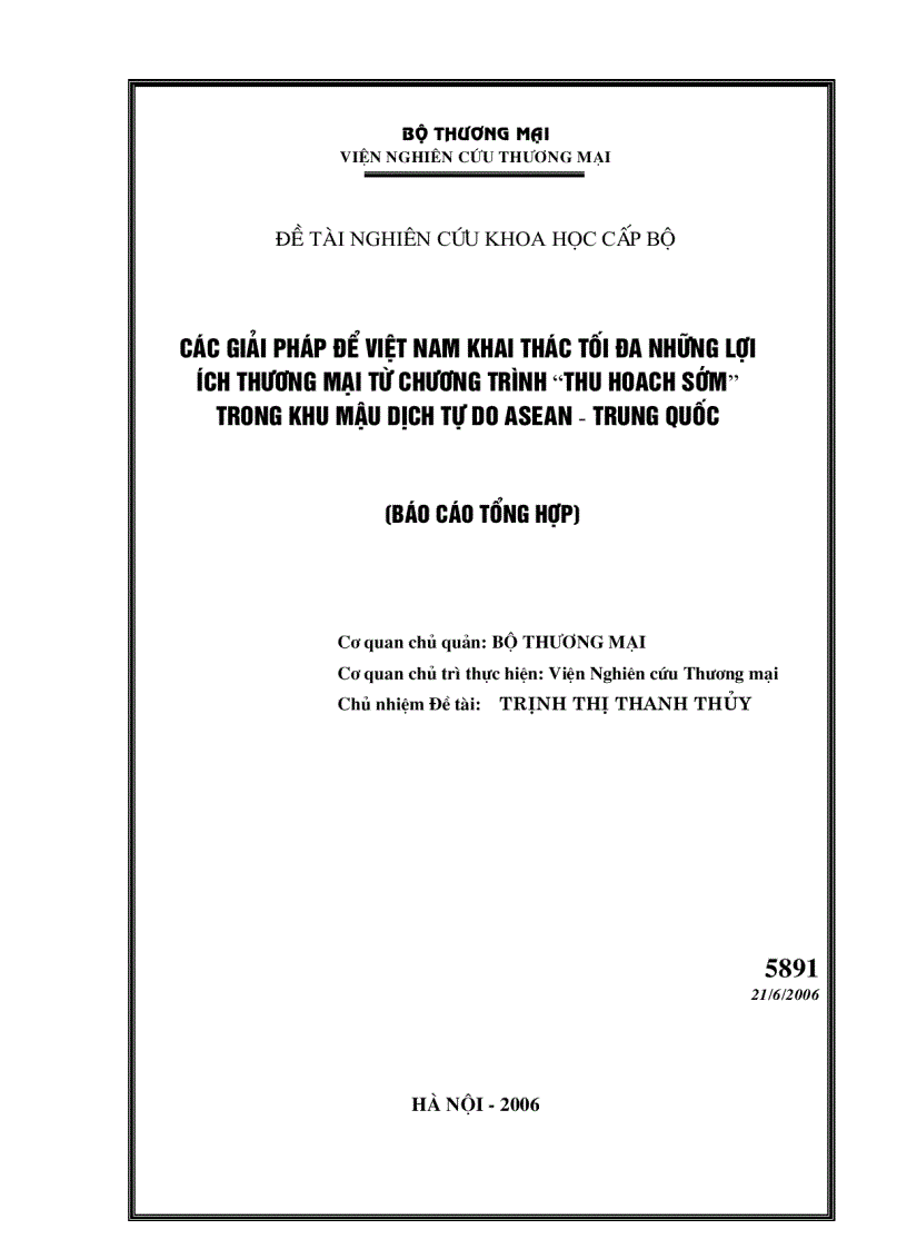 image for page Các giải pháp để việt nam khai thác tối đa những lợi ích thương mại từ chương trình thu hoach sớm trong khu mậu dịch tự do asean trung quốc