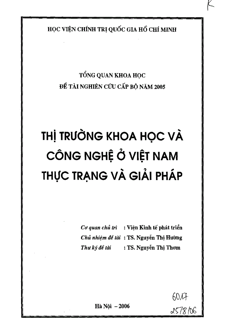 image for page Thị trường khoa học và công nghệ ở Việt Nam Thực trạng và giải pháp
