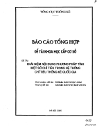 Khái niệm nội dung phương pháp tính toán một số chỉ tiêu trong hệ thống chỉ tiêu thống kê quốc gia