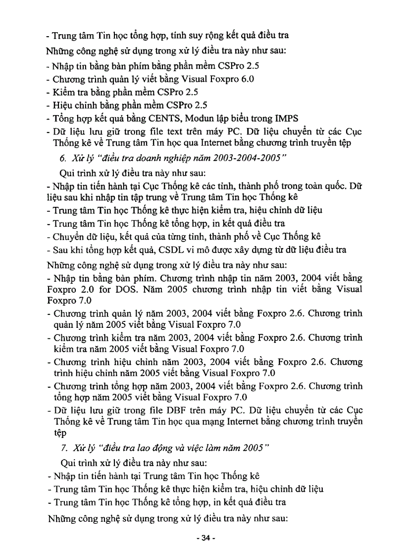 image for page Nghiên cứu và đề xuất công nghệ tin học hóa công tác xử lý số liệu thống kê tháng quý năm do các Cục Thống kê thực hiện