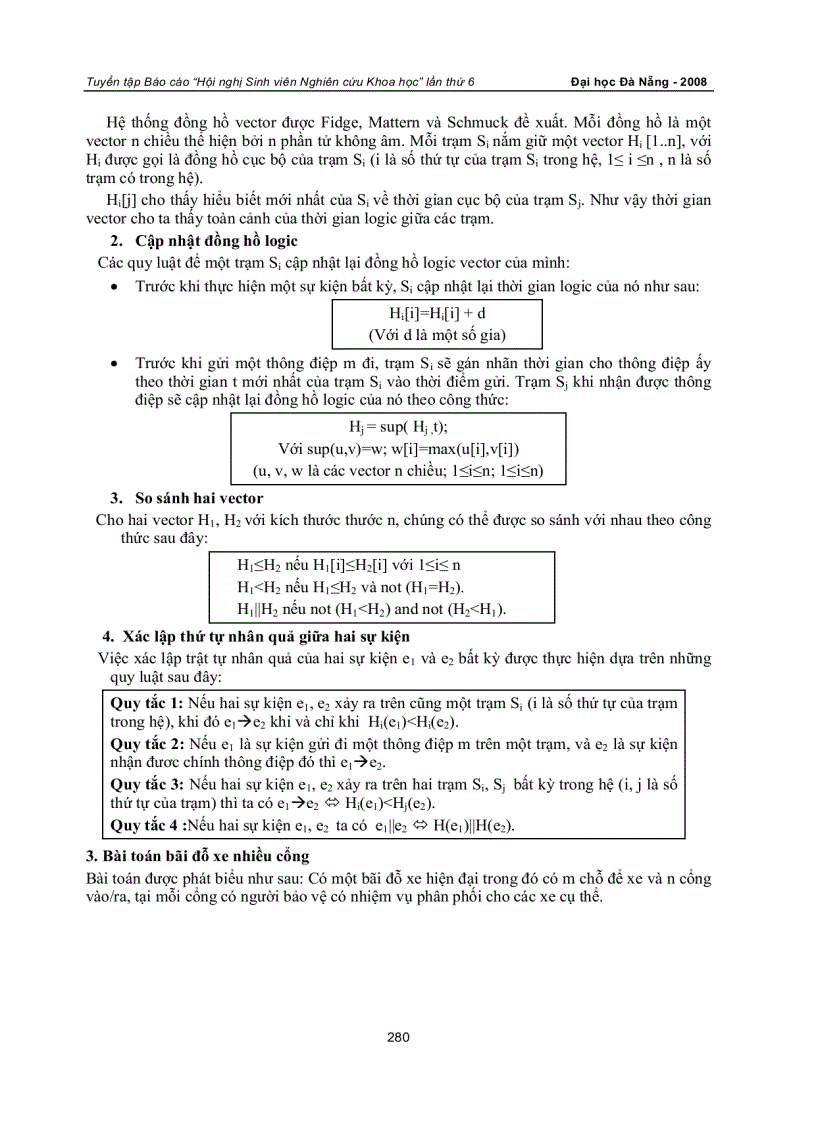 image for page Thời gian logic vector và vấn đề đồng bộ hóa các tiến trình trong bài toán bãi đỗ xe nhiều cổng