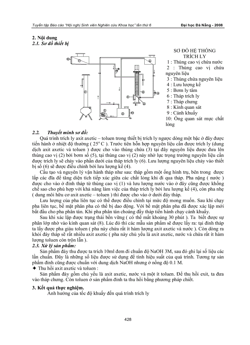 image for page Nghiên cứu xác định chế độ làm việc của tháp trích ly axit axetic toluen