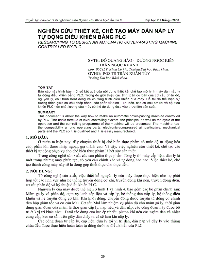 image for page Nghiên cứu thiết kế chế tạo máy dán nắp ly tự động điều khiển bằng plc