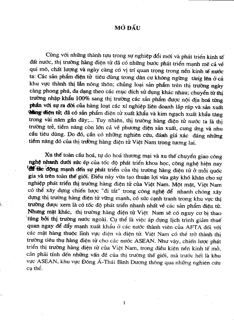 Thị trường hàng điện tử và triển vọng phát triển của Việt Nam đến năm 2010