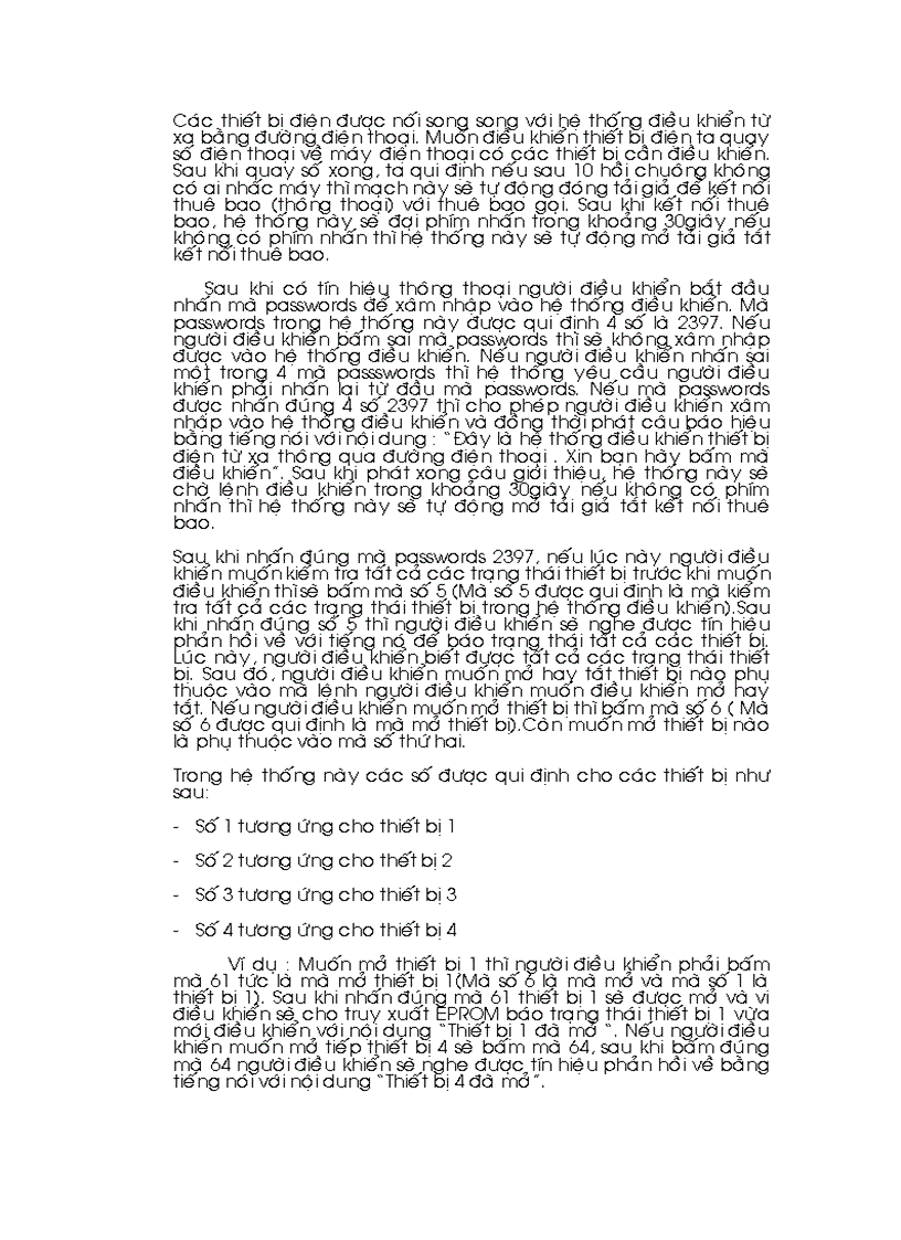 image for page Hệ thống điều khiển thiết bị điện từ xa và tự động quay số báo động thông qua mạng điện thoại