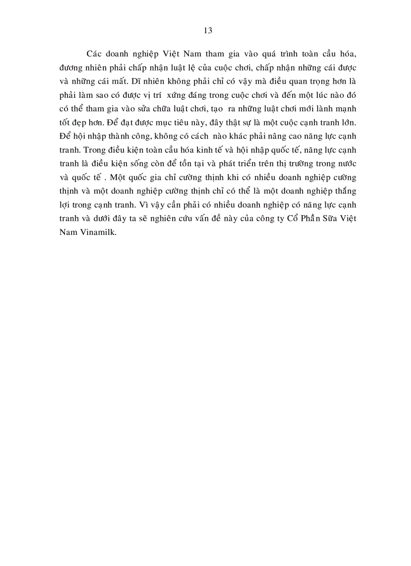 image for page Giải pháp nâng cao năng lực cạnh tranh của công ty cổ phần sữa Việt nam Vinamilk đến năm 2010