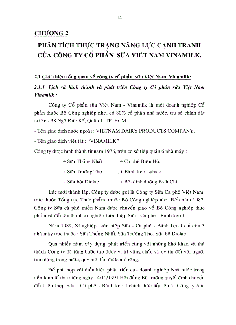 image for page Giải pháp nâng cao năng lực cạnh tranh của công ty cổ phần sữa Việt nam Vinamilk đến năm 2010