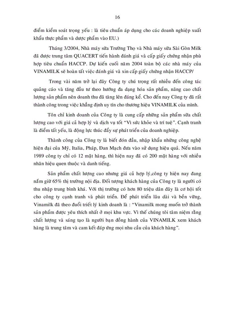 image for page Giải pháp nâng cao năng lực cạnh tranh của công ty cổ phần sữa Việt nam Vinamilk đến năm 2010