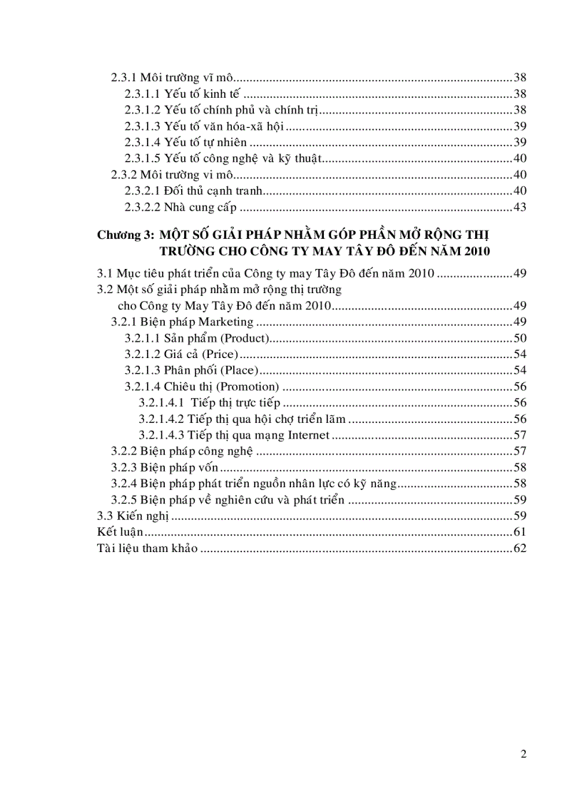 image for page Một số giải pháp góp phần mở rộng thị trường xuất khẩu cho Công ty may Tây Đô đến năm 2010