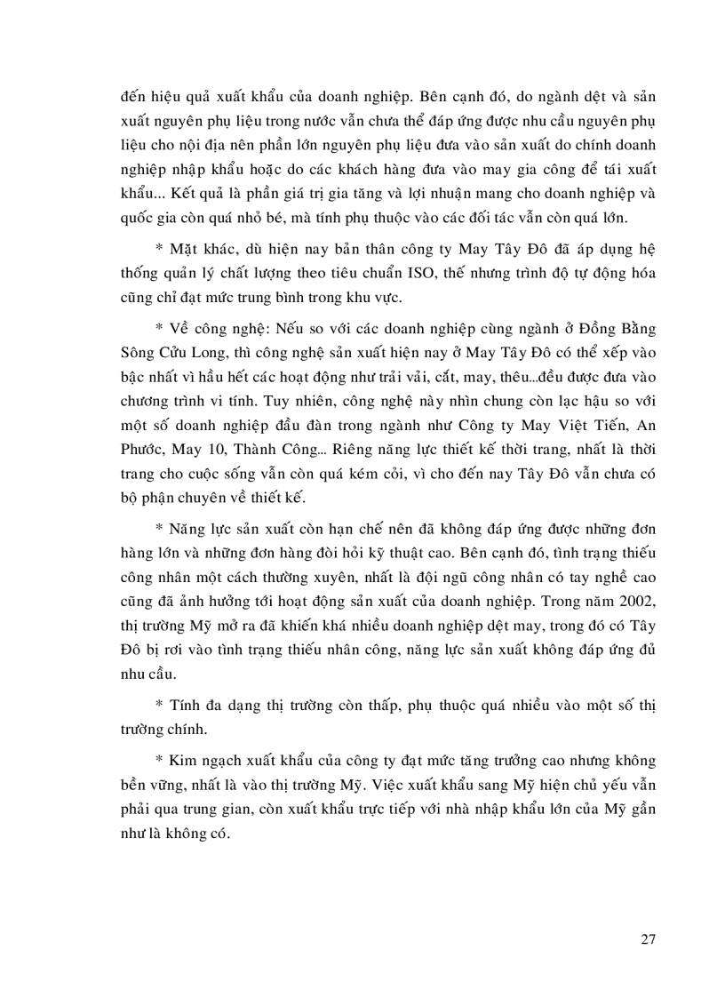 image for page Một số giải pháp góp phần mở rộng thị trường xuất khẩu cho Công ty may Tây Đô đến năm 2010
