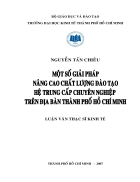 Một số giải pháp nâng cao chất lượng đào tạo hệ trung cấp chuyên nghiệp trên địa bàn thành phố Hồ Chí Minh