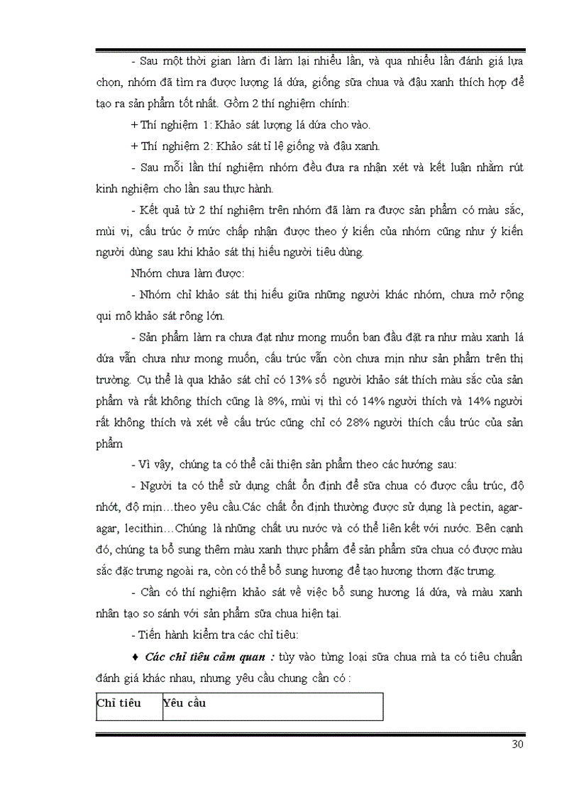 image for page Nghiên cứu quy trình sản xuất sữa chua có bổ sung lá dứa mang nhãn hiệu Vistarmilk