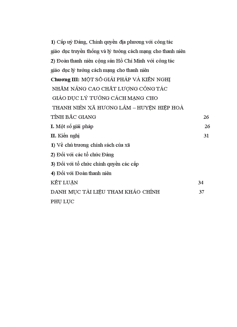 image for page Tiểu luận Thực trạng và giải pháo nâng cao chất lượng công tác giáo dục lý tưởng cách mạng cho thanh niên xã Hương Lâm Phú Thọ