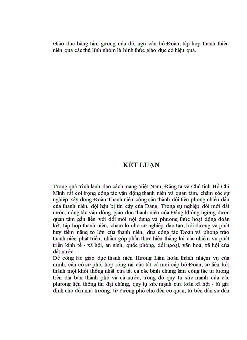 image for page Tiểu luận Thực trạng và giải pháo nâng cao chất lượng công tác giáo dục lý tưởng cách mạng cho thanh niên xã Hương Lâm Phú Thọ