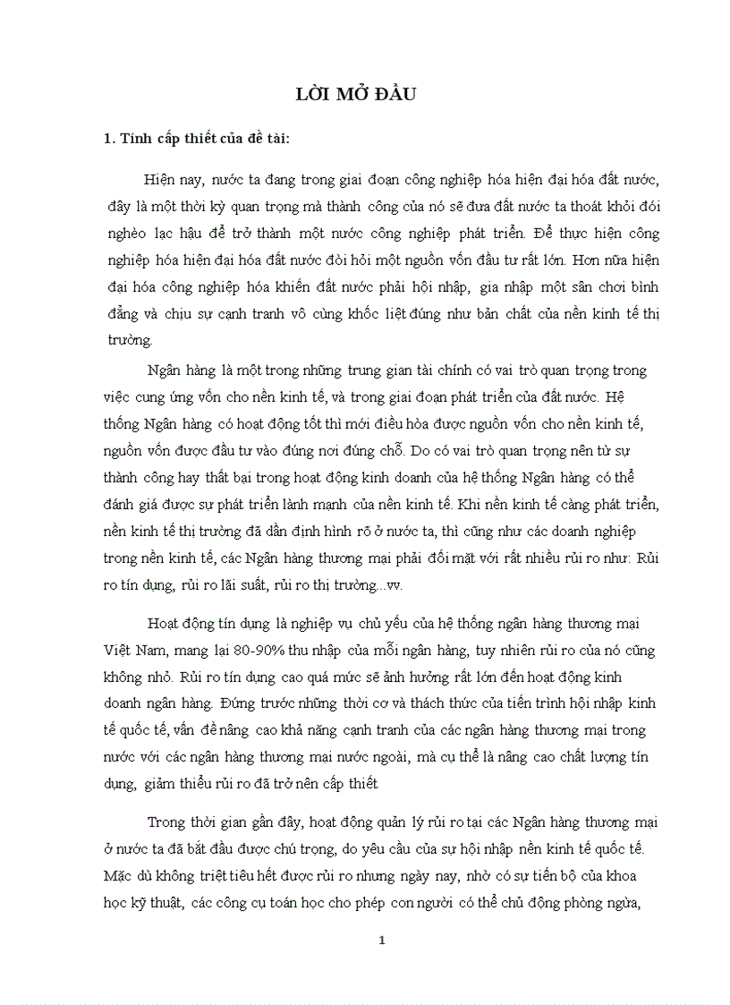 image for page Ứng dụng phương pháp xác định giá trị rủi ro VaR trong phân tích và quản trị rủi ro các dự án đầu tư ngành thép tại Ngân hàng Agribank chi nhánh tỉnh Hải Dương