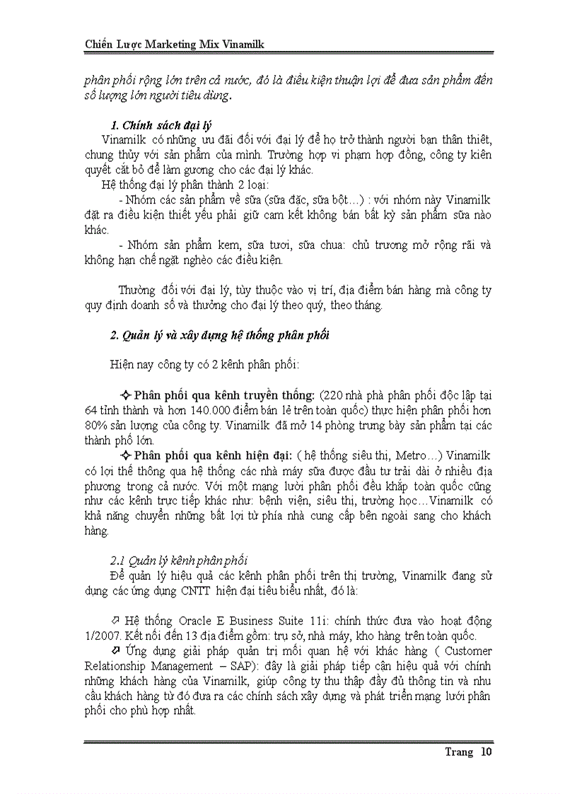image for page Chiến Lược Marketing Mix của Vinamilk