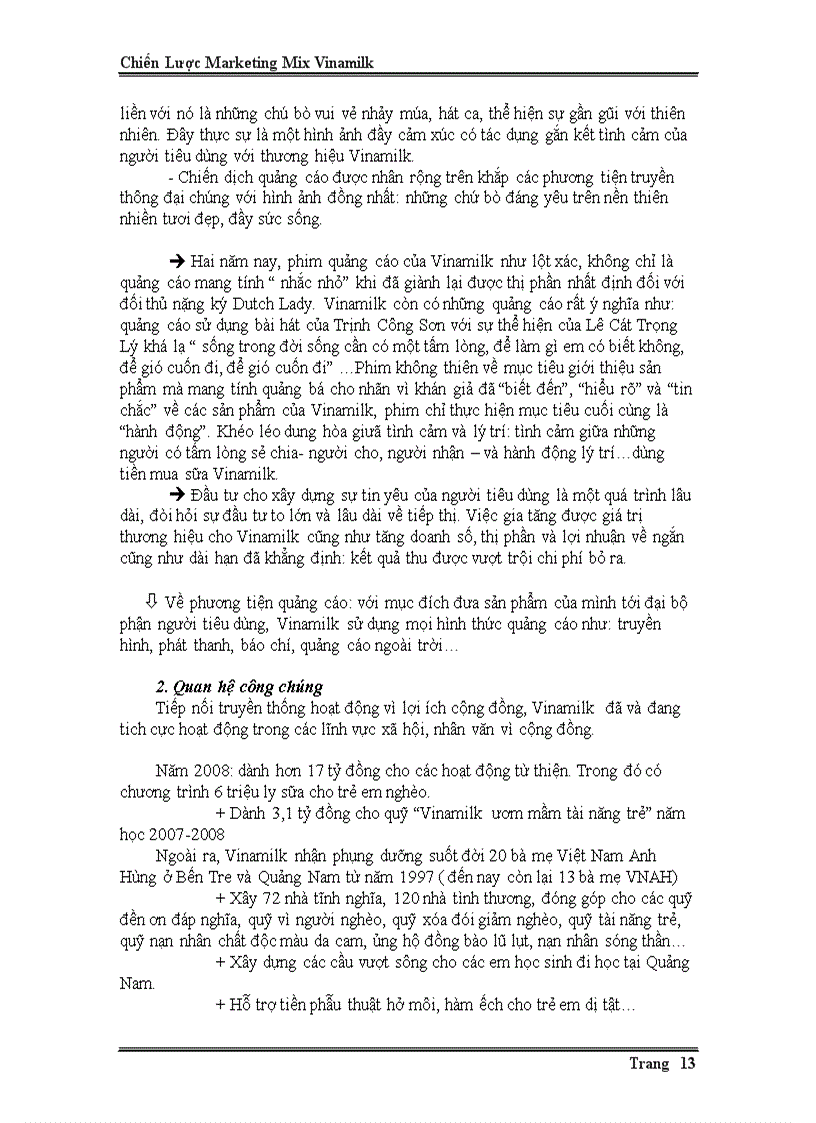 image for page Chiến Lược Marketing Mix của Vinamilk