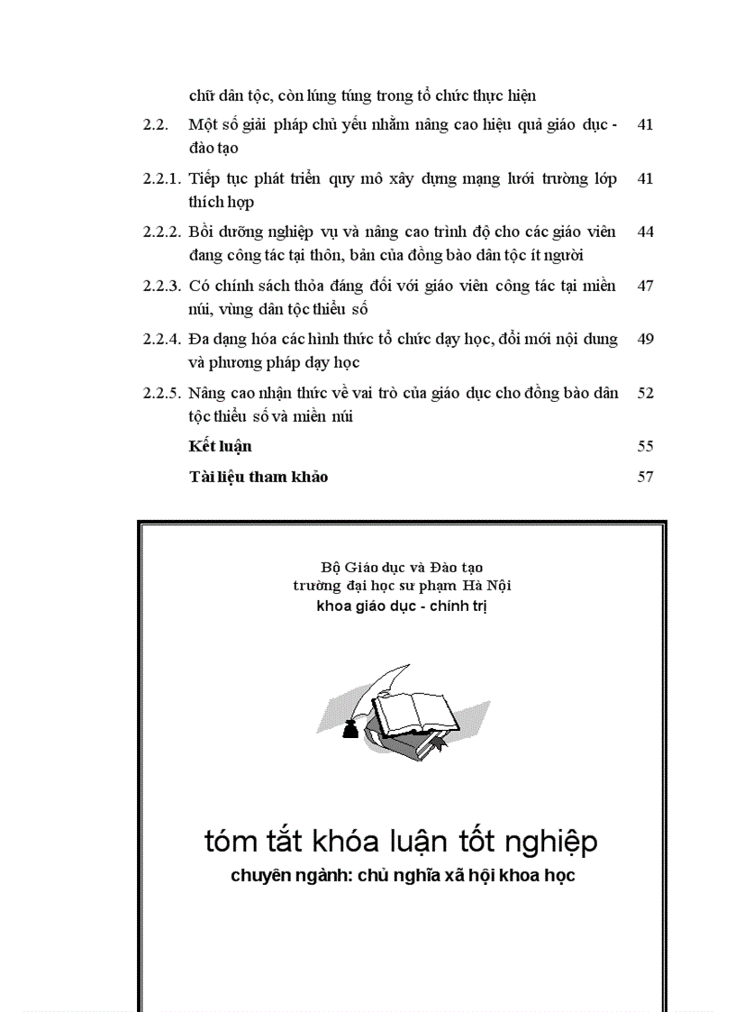 Nâng cao hiệu quả giáo dục đào tạo ở vùng dân tộc thiểu số và miền núi đáp ứng yêu cầu công nghiệp hóa hiện đại hóa đất nước Từ thực tiễn các tỉnh miền núi phía Bắc