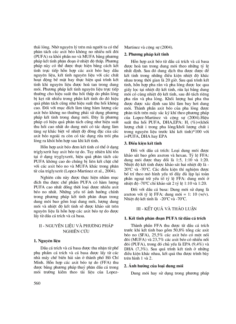 image for page Kết tinh phân đoạn axit béo không no nhiều nối đôi từ dầu cá trích và cá basa