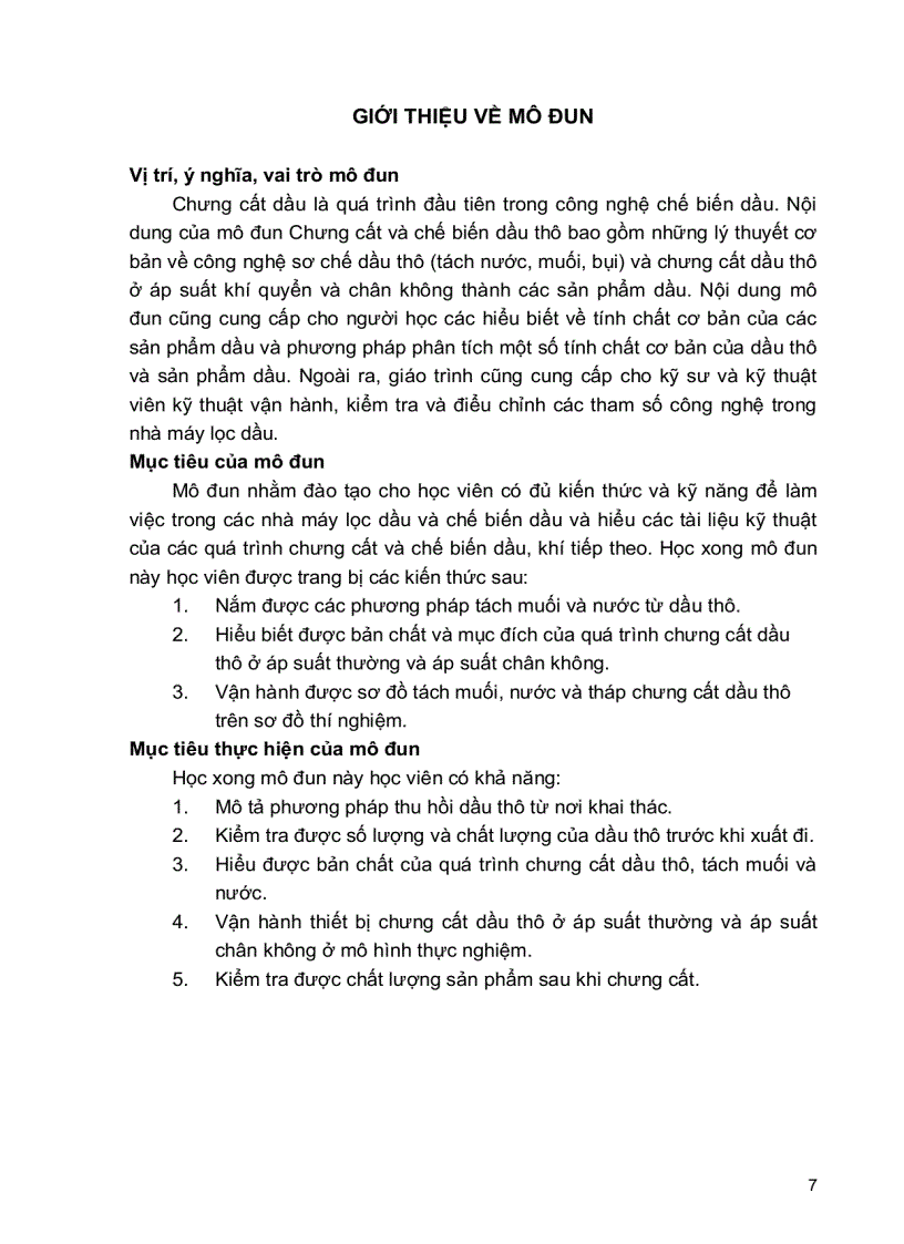image for page Mô đun CHƯNG CẤT DẦU THÔ