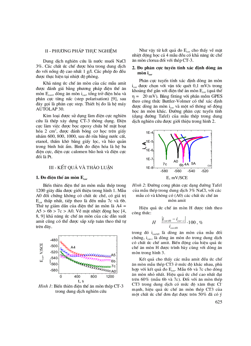 image for page KHảO SáT KHả NăNG ứC CHế ĂN MòN THéP CT3 của bốn DẫN XUấT AMIT từ AXIT BéO Tổng hợp C8 C18
