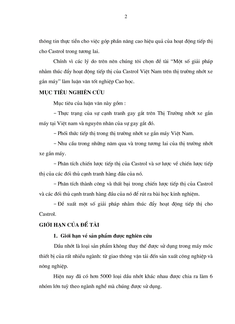 image for page Một số giải pháp nhằm thúc đẩy hoạt động tiếp thị của Castrol Việt Nam trên thị trường nhớt xe gắn máy