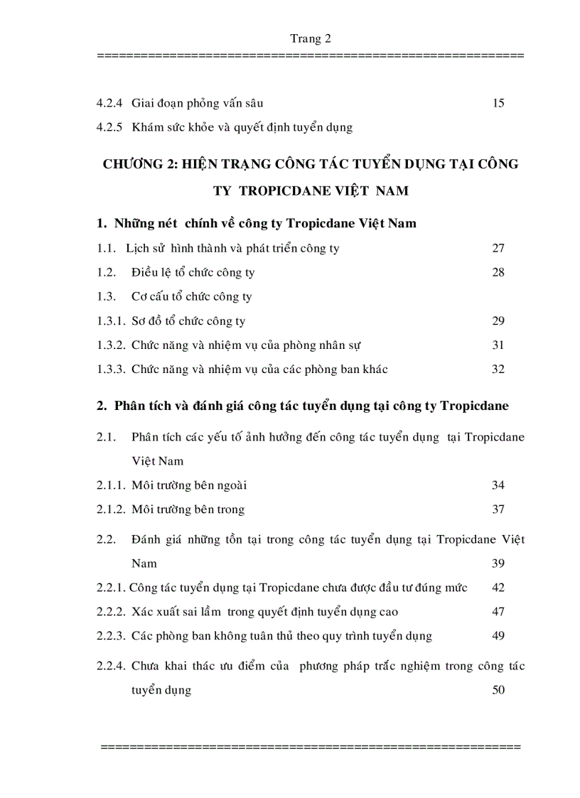 image for page Các giải pháp nâng cao hiệu quả công tác tuyển dụng nhân sự tại công ty Tropicdane Việt Nam