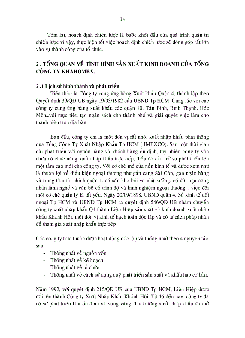 image for page Chiến lược định hướng phát triển tổng công ty khahomex