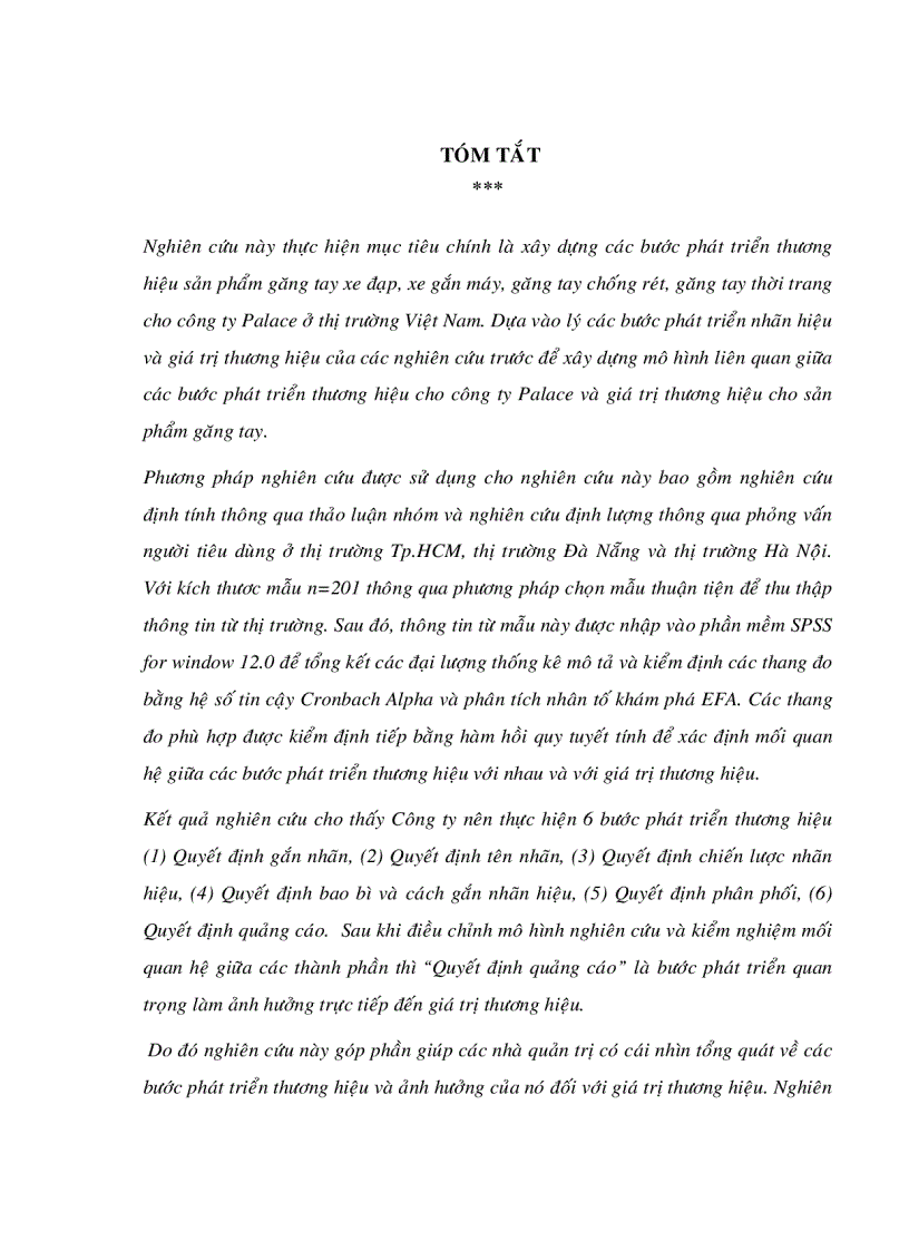 image for page Xây dựng các bước phát triển thương hiệu của sản phẩm cho công ty Palace ở thị trường Việt Nam