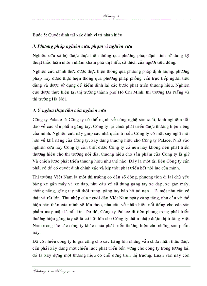 image for page Xây dựng các bước phát triển thương hiệu của sản phẩm cho công ty Palace ở thị trường Việt Nam