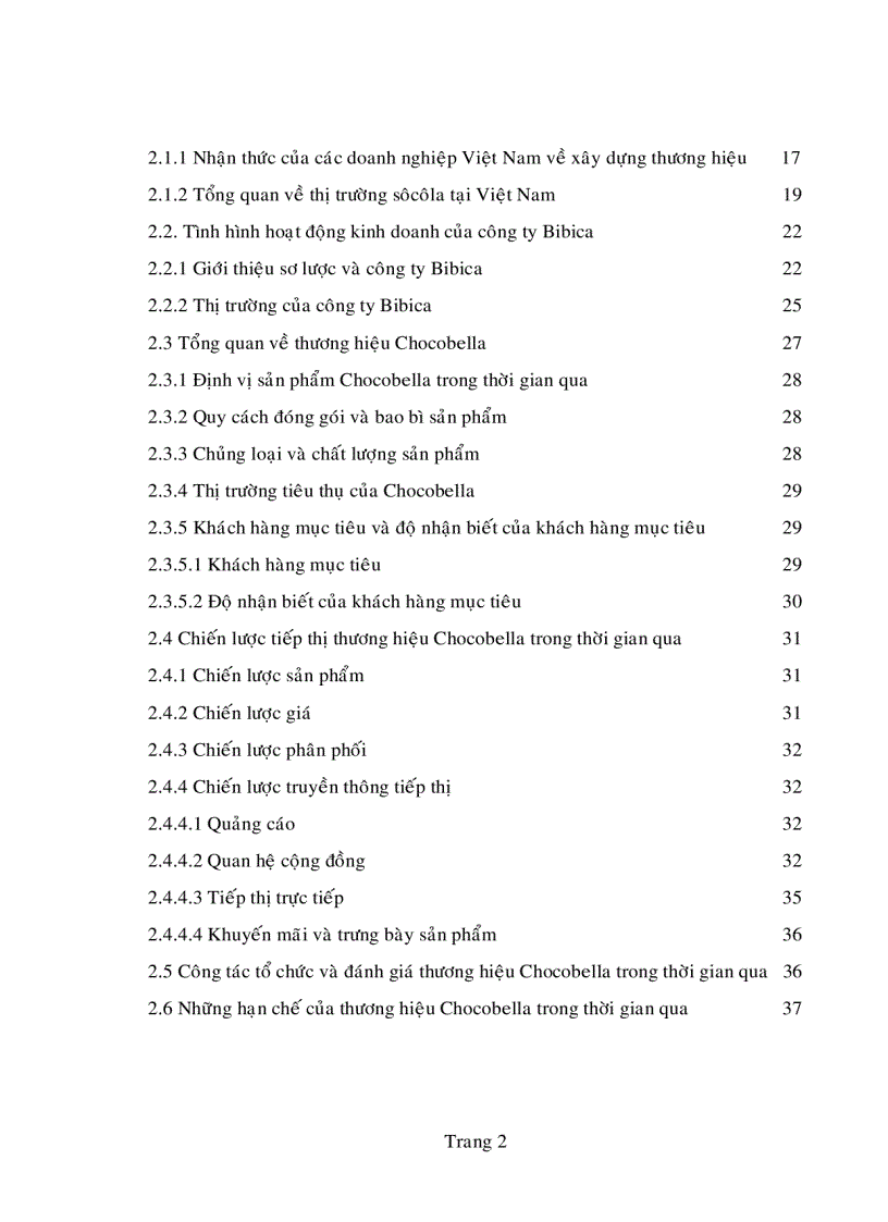 image for page Một số giải pháp nhằm phát triển thương hiệu kẹo sôcôla chocobella của công ty cổ phần bánh kẹo Biên Hòa Bibica