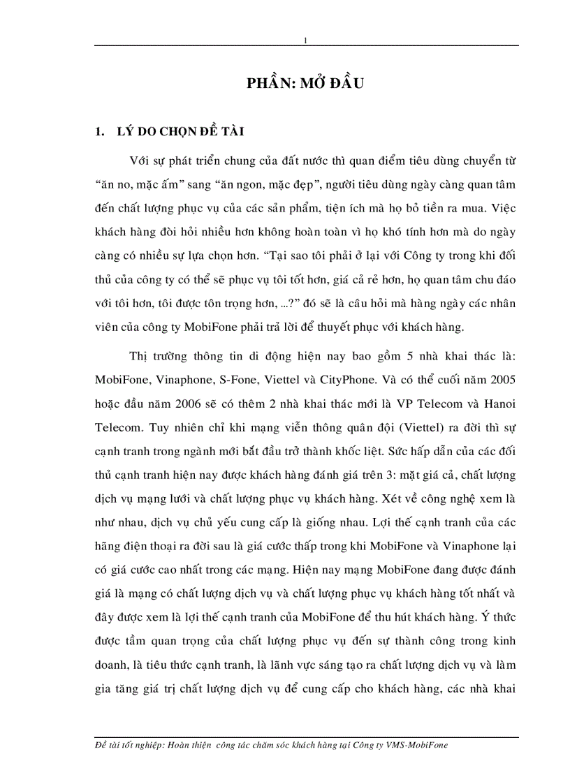 image for page Hoàn thiện công tác chăm sóc khách hàng tại Công ty VMS MobiFone