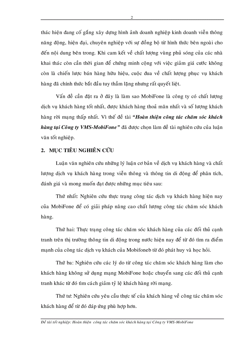 image for page Hoàn thiện công tác chăm sóc khách hàng tại Công ty VMS MobiFone
