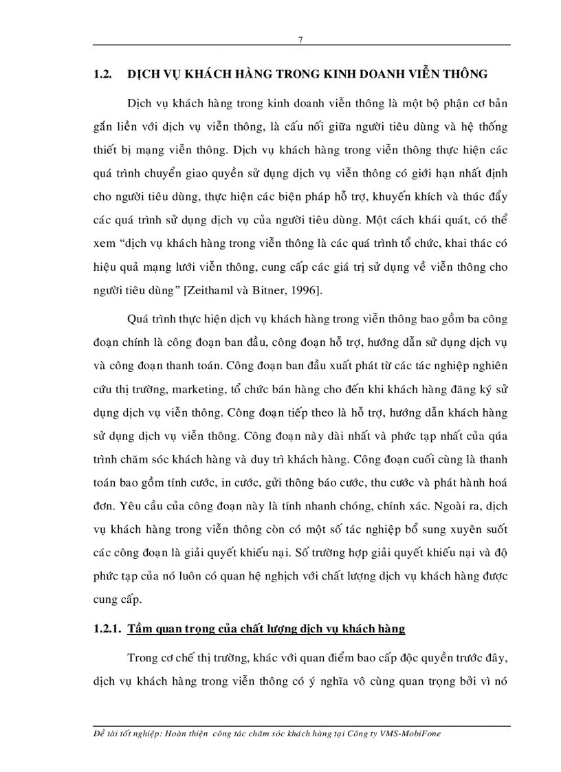image for page Hoàn thiện công tác chăm sóc khách hàng tại Công ty VMS MobiFone