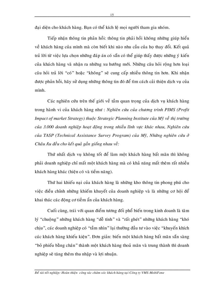 image for page Hoàn thiện công tác chăm sóc khách hàng tại Công ty VMS MobiFone