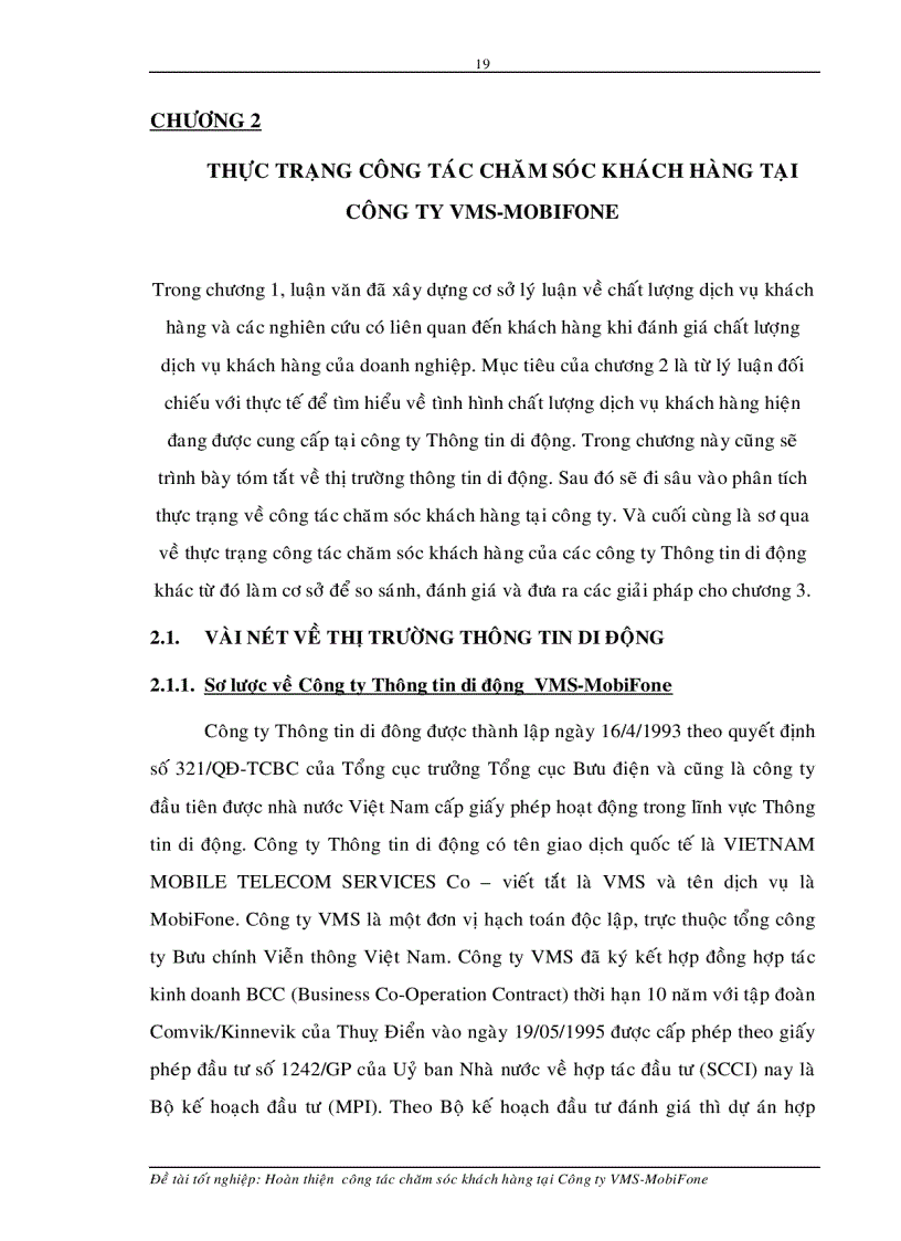 image for page Hoàn thiện công tác chăm sóc khách hàng tại Công ty VMS MobiFone