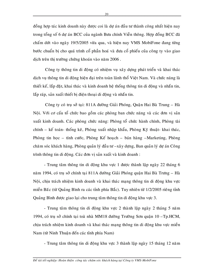 image for page Hoàn thiện công tác chăm sóc khách hàng tại Công ty VMS MobiFone