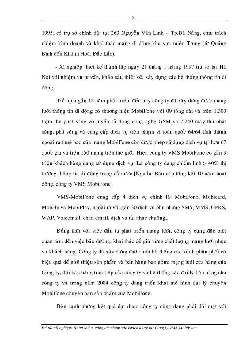 image for page Hoàn thiện công tác chăm sóc khách hàng tại Công ty VMS MobiFone