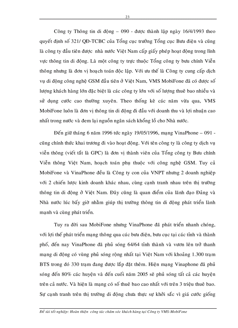 image for page Hoàn thiện công tác chăm sóc khách hàng tại Công ty VMS MobiFone