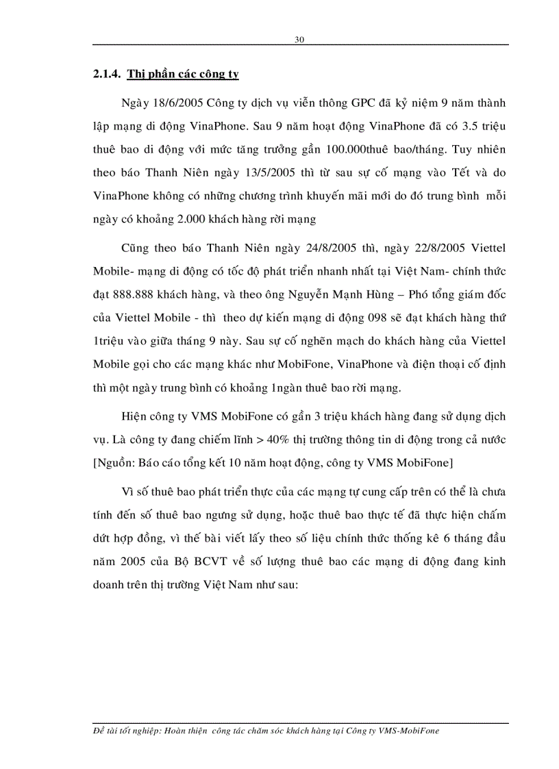 image for page Hoàn thiện công tác chăm sóc khách hàng tại Công ty VMS MobiFone