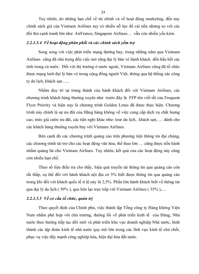 image for page Định hướng chiến lược và các giải pháp thực hiện chiến lược phát triển Hãng hàng không quốc gia Việt Nam đến năm 2015