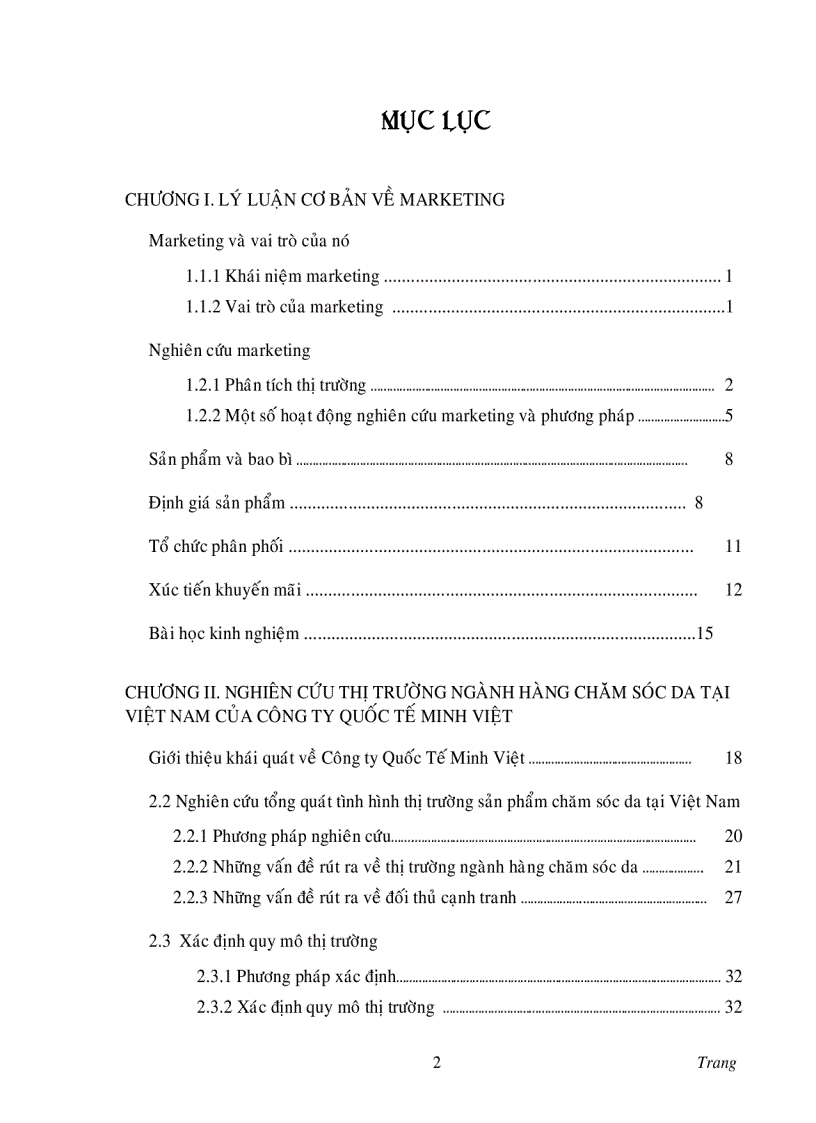 image for page Nghiên cứu thị trường nhóm sản phẩm chăm sóc da tại Việt Nam và giải pháp marketing của công ty Quốc Tế Minh Việt