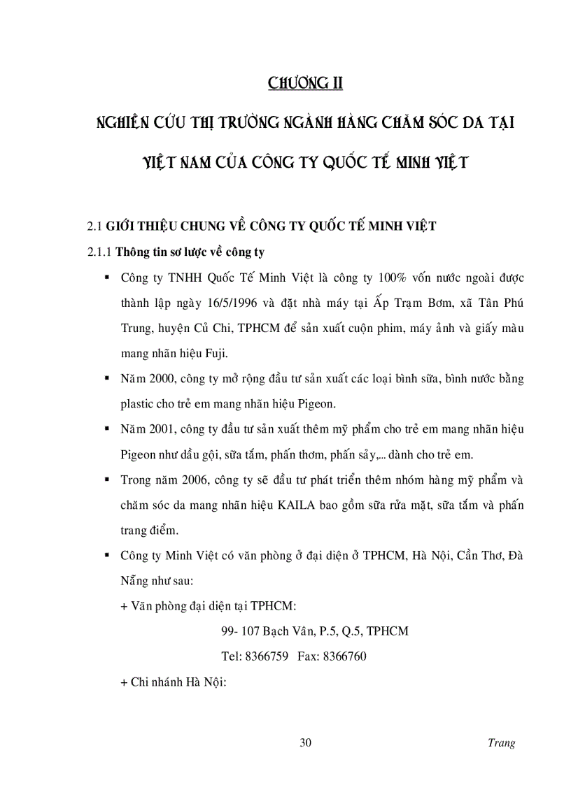 image for page Nghiên cứu thị trường nhóm sản phẩm chăm sóc da tại Việt Nam và giải pháp marketing của công ty Quốc Tế Minh Việt