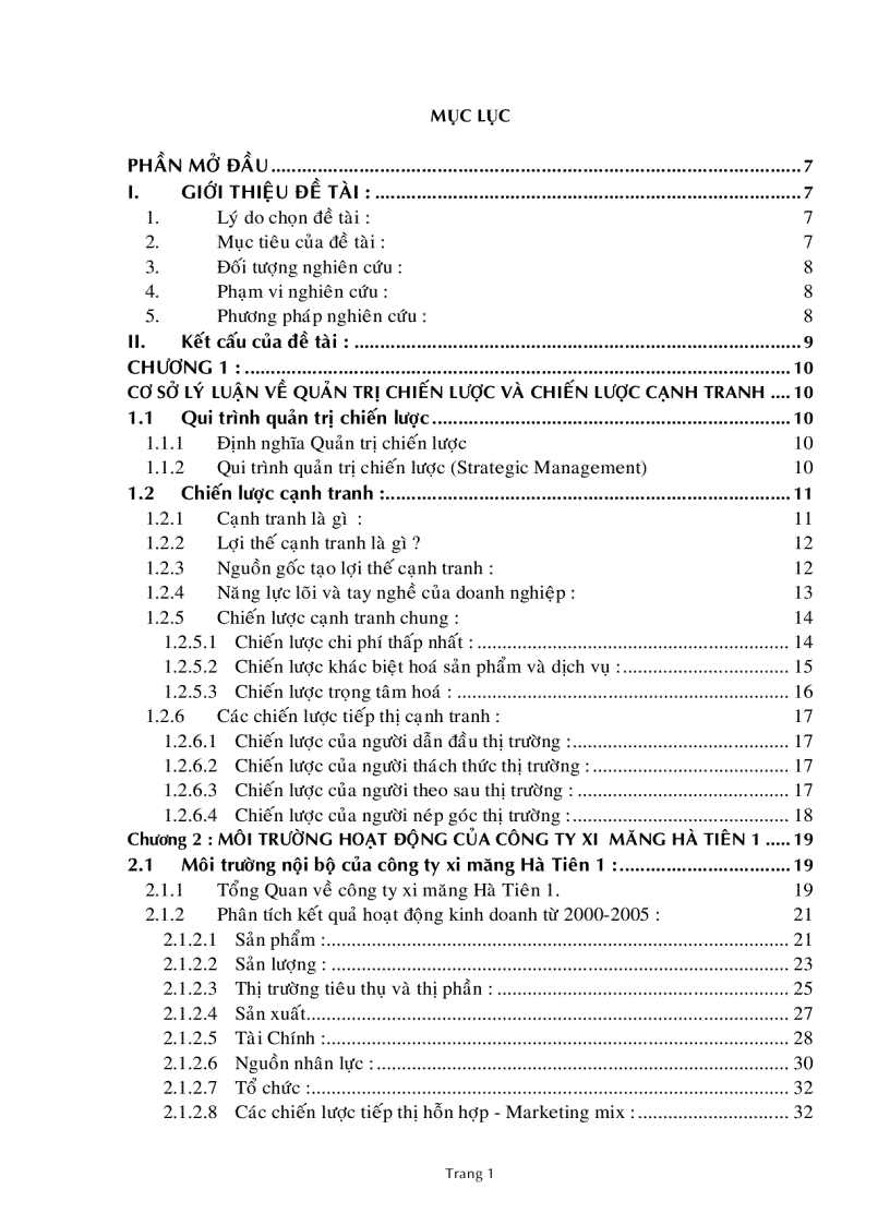 image for page Chiến lược cạnh tranh cho công ty xi măng hà tiên 1 đến năm 2015