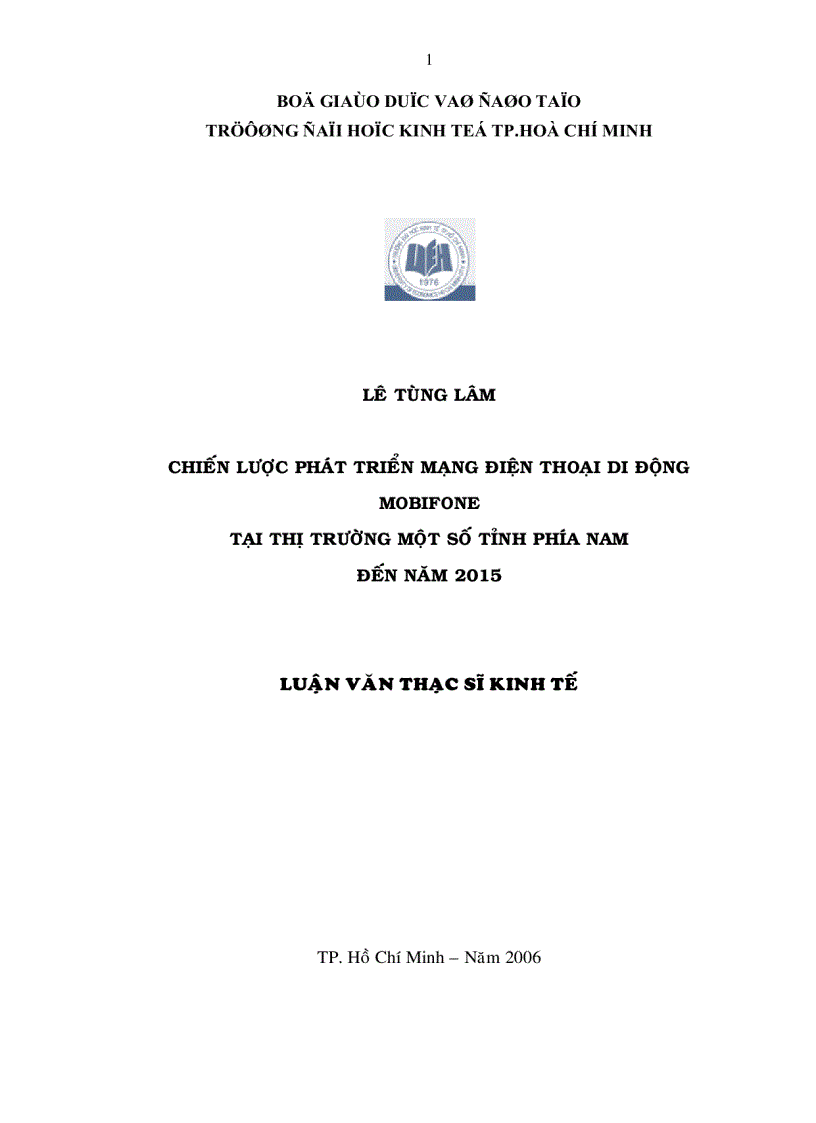 image for page Chiến lược phát triển mạng điện thoại di dộng mobifone tại thị trường một số tỉnh phía nam đến năm 2015